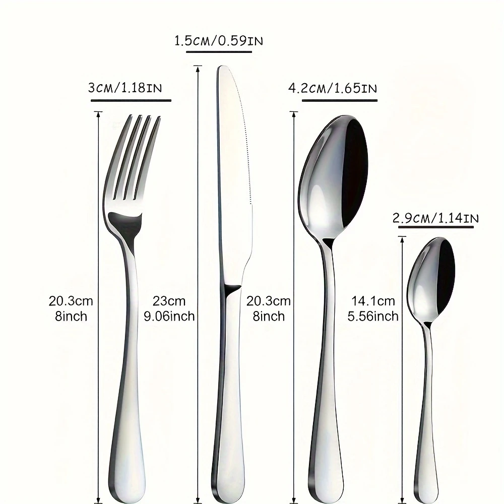 16pcs Stainless Steel Tableware Set - Image 3