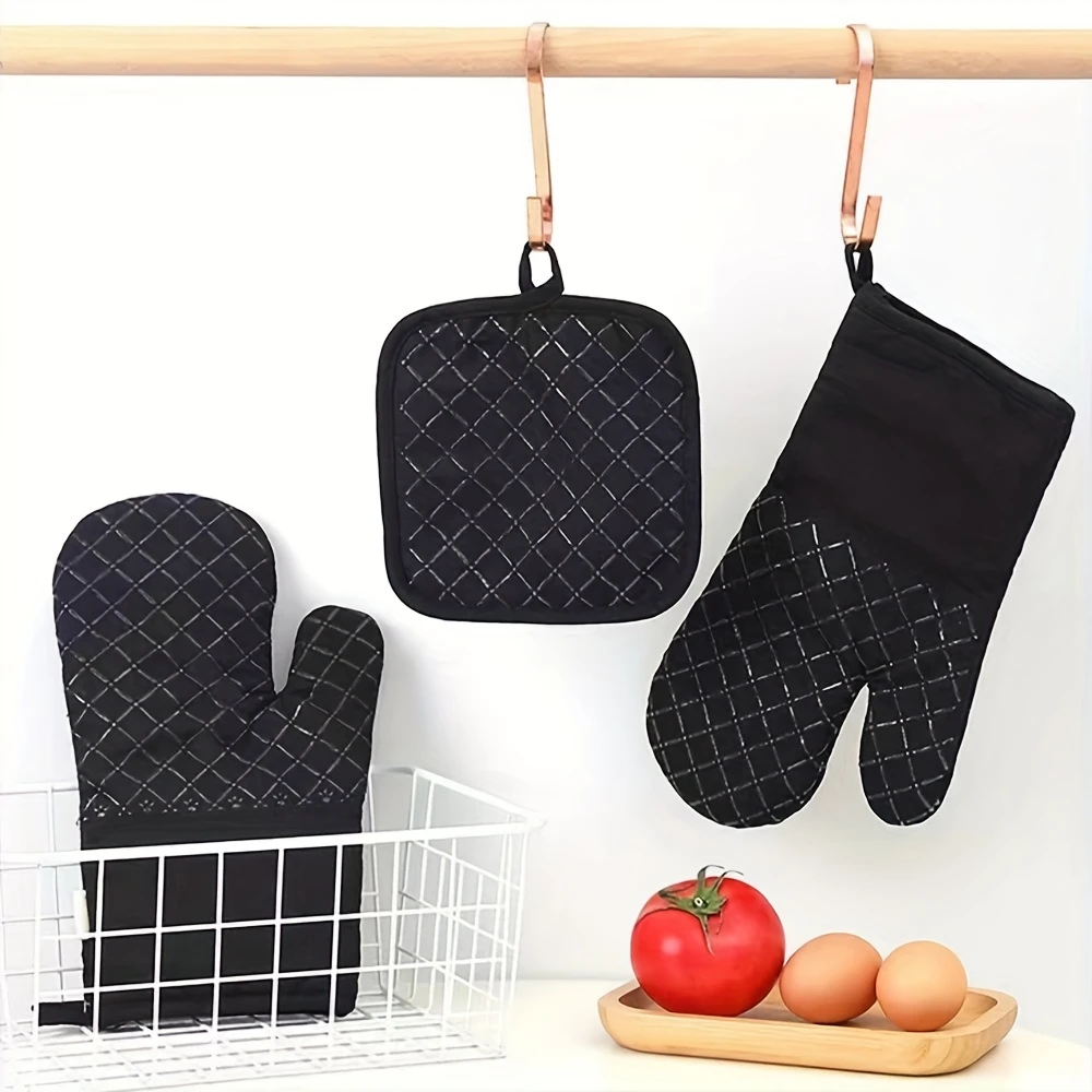 4pcs Silicone Oven Mitts & Pot Holder - Image 3