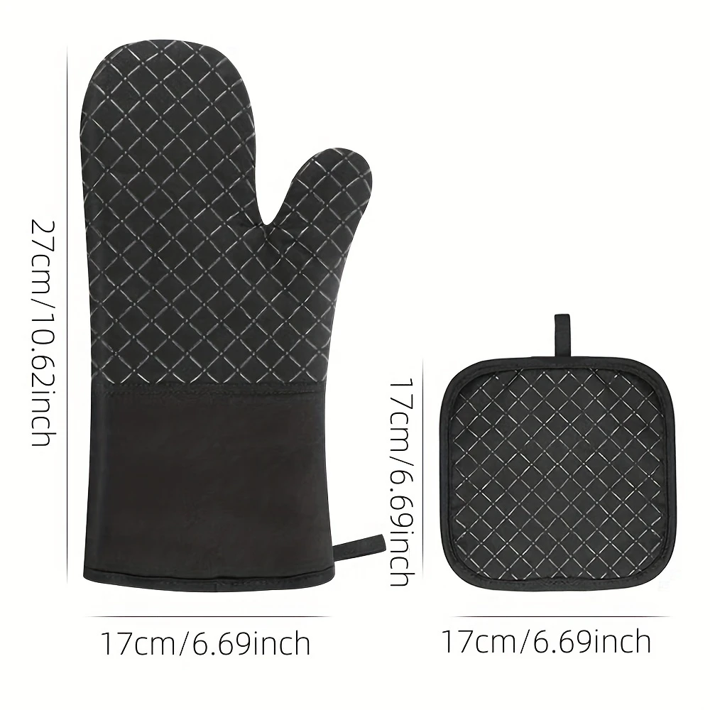 4pcs Silicone Oven Mitts & Pot Holder - Image 4